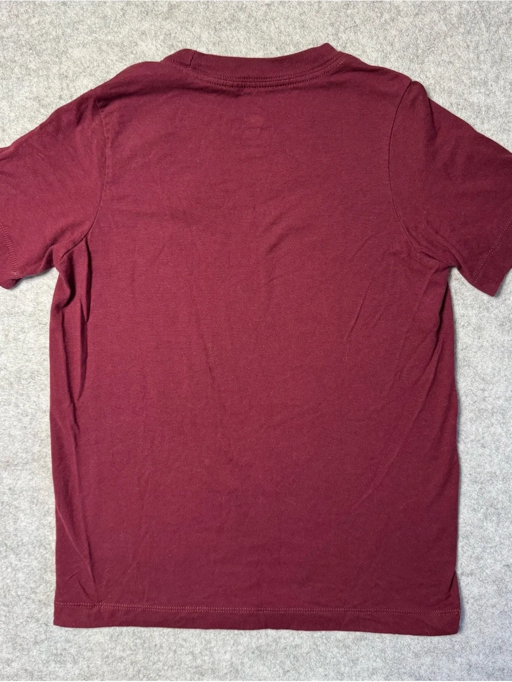 Nike Kid’s Burgundy Short-Sleeve Crew Tee with White Logo